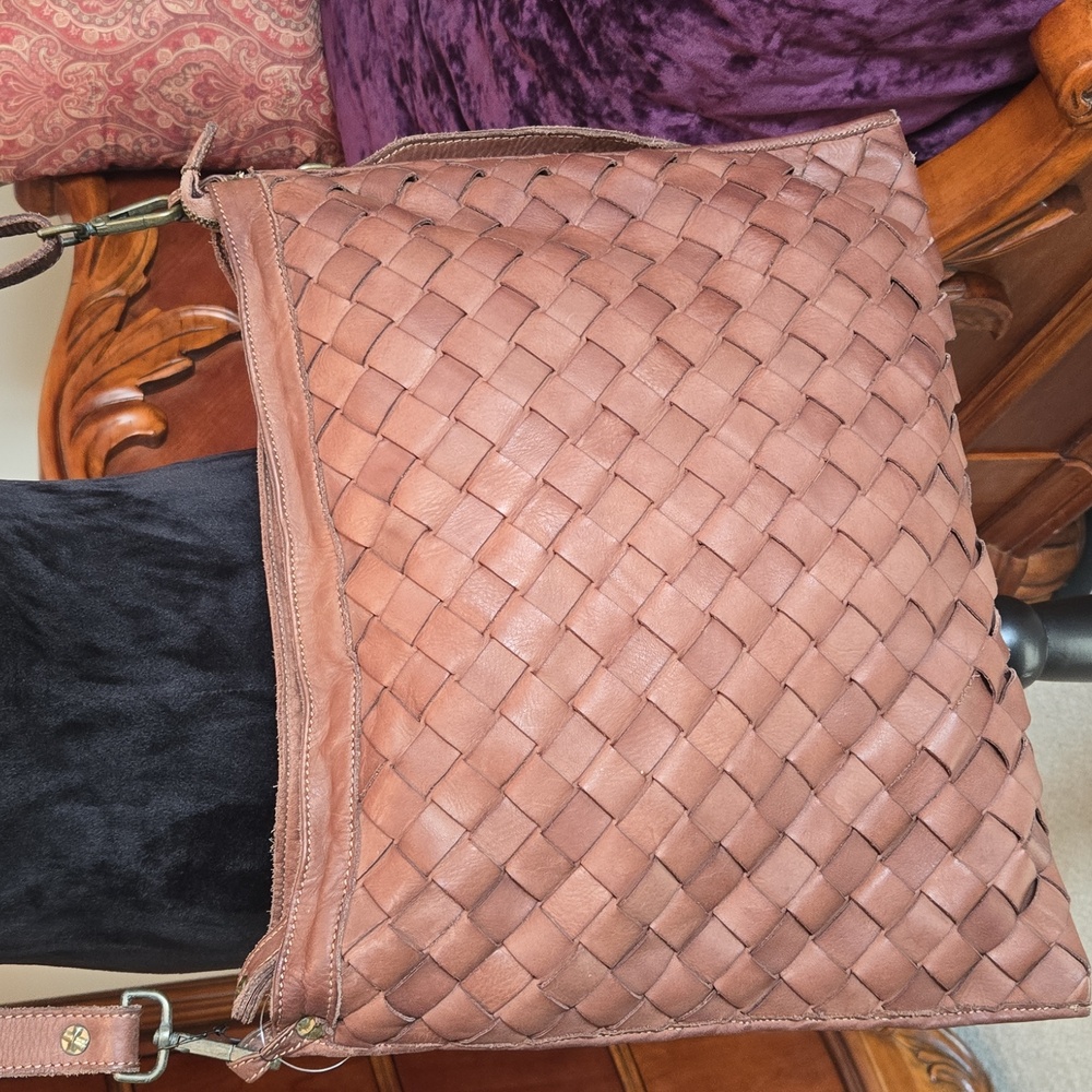 Civico Genuine Woven Leather Messenger Bag